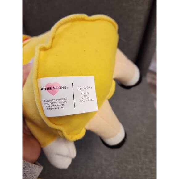 Madeline Plush Doll 2016 Kohls Cares Baby Stuffed Animal Toy 14"‎ Yellow Dress - Picture 3 of 5